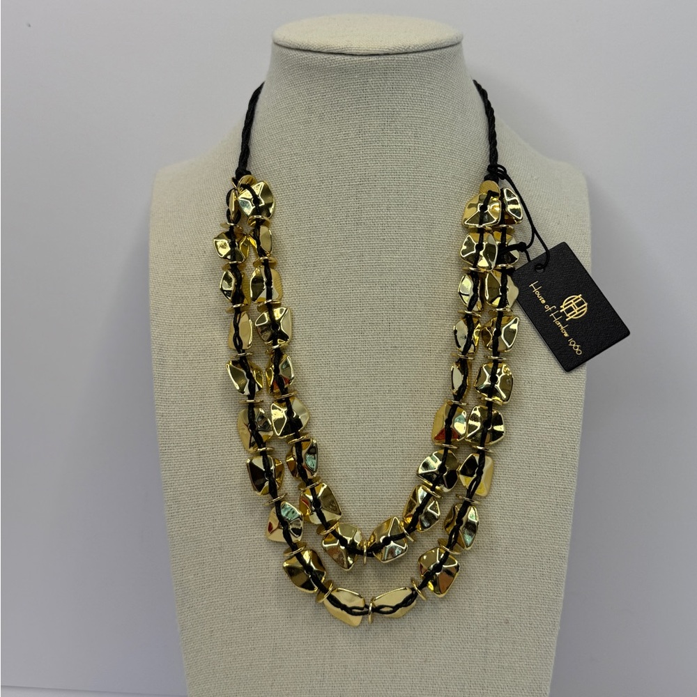 House of Harlow 1960 Elegant Gold Tone Necklace 17”